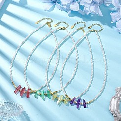 Colliers de perles d'imitation en plastique abs&nbsp;NJEW-JN04859