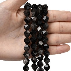 Natürliche silberne Obsidianperlenstränge&nbsp;G-Z119-A11-03