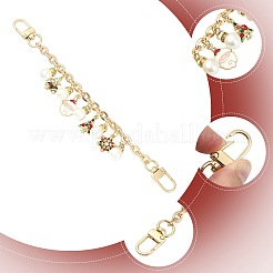 4 pièce 4 styles alliage strass avec perle acrylique breloque câble chaîne sac chaînes décoratives&nbsp;HJEW-FS00060-02