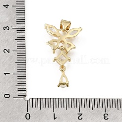 Pendentifs avec zircon cubiques à micro-pavés en laiton&nbsp;CU-E002-06G-03