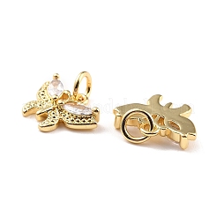 Véritables breloques en zircon cubique micro pavé en laiton plaqué 18k or véritable&nbsp;ZIRC-Z023-05B