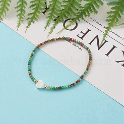 Bracciali elasticizzati con perle di vetro rondelle sfaccettate&nbsp;BJEW-JB05793