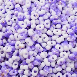 Perles de rocaille en verre peintes à cuisson bicolores&nbsp;SEED-C003-01G