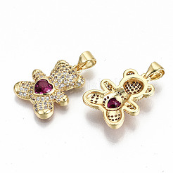 Pendentifs en laiton zircon cubique transparent&nbsp;X-ZIRC-S067-213-NF