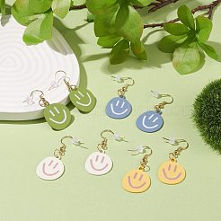 Orecchini pendenti in lega con viso sorridente&nbsp;EJEW-JE04927