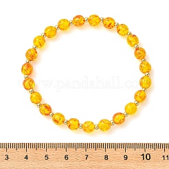 Pulseras elásticas redondas de resina imitación ámbar con cuentas&nbsp;BJEW-JB14312