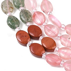 Colliers de perles en verre de quartz cerise&nbsp;G-Z135-A10