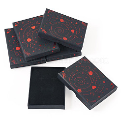 5 boîte d'emballage à bijoux en carton avec marquage à chaud (motif planète)&nbsp;CON-TA0001-44A