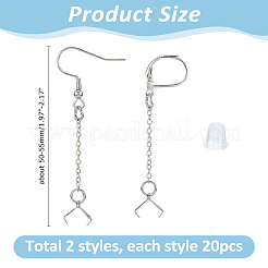 60 pieza de accesorios para pendientes de hierro y acero inoxidable 304&nbsp;EJEW-HS00012