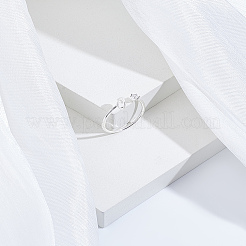 1 anillo abierto con letras de latón y rhinestone para mujer&nbsp;AJEW-LP0004-47O-S