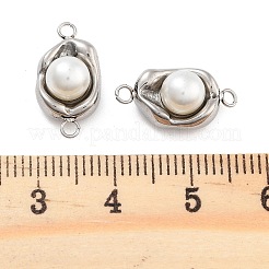 304 acciaio inossidabile pavé abs perla connettore ciondoli&nbsp;STAS-S131-01P