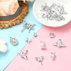 20 Stück 10 Stile Legierung mit Strass-Anhängern&nbsp;FIND-YW0004-98