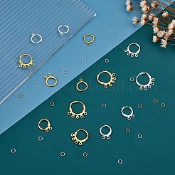 12 pezzo a leva in ottone a 6 stili e 4 pezzi a 2 colori per orecchini a cerchio&nbsp;FIND-SZ0002-66