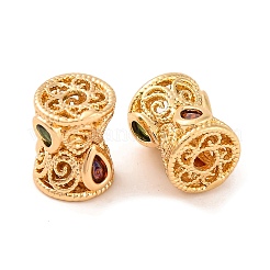 Perle di zirconi cubici trasparenti in micro pavè di ottone&nbsp;KK-S389-18G