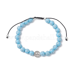 Geflochtene Armbänder aus Acryl- und Legierungsperlen&nbsp;BJEW-JB13095