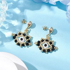 Boucles d'oreilles à tige en perles de rocaille en verre&nbsp;EJEW-MZ00270-05