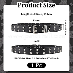 1 Stück Taillengürtel aus PU-Leder mit Sternösen für Jeans&nbsp;AJEW-CL0005-63