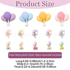 30 Stück 3 Stile Macaron Farbe opak Harz Decoden Cabochons&nbsp;CRES-YW0002-70