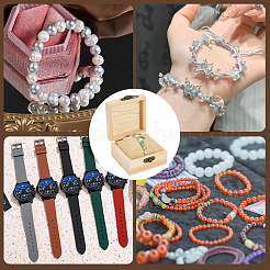 2 x Aufbewahrungsbox für Schmuck aus Holz mit 2 x Kissen für Armband und Uhr aus Stoff.&nbsp;CON-BBC0001-16A