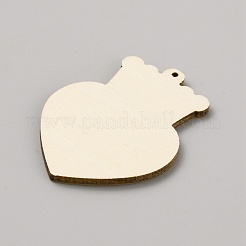 Einseitig bedruckte große Anhänger aus Holz mit Herzmotiv&nbsp;WOOD-CJC0011-07B