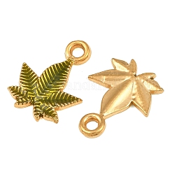 Pendentifs en acier inoxydable 304 avec émail vert olive foncé&nbsp;SA-CBAF5D5-09G