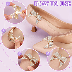 8 stücke 4 arten bowknot legierung strass schuh dekorationen&nbsp;AJEW-PH0011-73