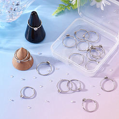18 Stück 304 Edelstahl-Fingerring-Strass-Einstellungen&nbsp;STAS-TA0005-86P