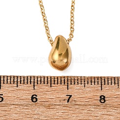 Collane a catena con ciondolo a goccia in acciaio inossidabile 304 per donna&nbsp;NJEW-K255-37G