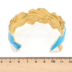 Bracelets manchettes en acier inoxydable 304 émaillé&nbsp;BJEW-Z160-03G-01