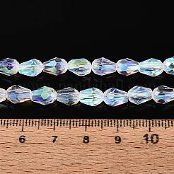 Transparent galvanisieren Glasperlen Stränge&nbsp;EGLA-N023-6x8mm-A01