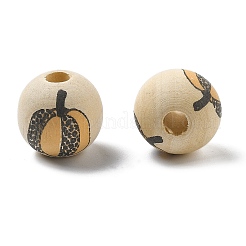 Halloween bedruckte Schima Holzperlen aus Europa&nbsp;WOOD-G023-07D