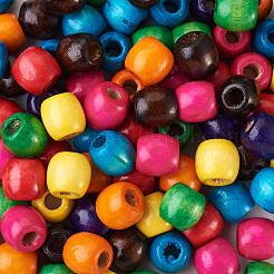 240 pièce de perles en bois d'érable naturel teintées en 8 couleurs&nbsp;WOOD-CD0001-06B-LF