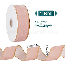 9 m langes einseitiges Samtband mit Goldrand&nbsp;OCOR-WH0092-09B