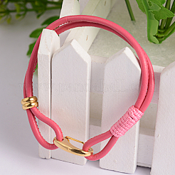 Bracciali corda di pelle&nbsp;BJEW-L497-01
