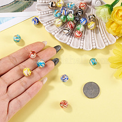 36pcs 6 Farben handgemachte Goldsand-Bunte Malereiperlen&nbsp;LAMP-TA0002-61