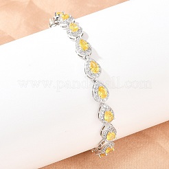 Bracciali da tennis in ottone color platino con micro pavé di zirconi cubici&nbsp;BJEW-B160-05P