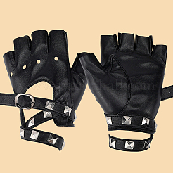 Guanti da motociclista punk in pelle pu con cintura&nbsp;AJEW-WH20816-051P