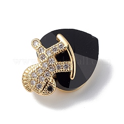 Véritable 18k plaqué or placage en laiton micro pave clair pendentifs en zircone cubique&nbsp;KK-C015-09G-17