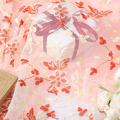 Spitzenstoff aus Polyester mit Blumenmuster und Stickerei&nbsp;DIY-WH0888-199B
