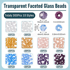 300pcs 10 Arten transparente Glasperlen&nbsp;EGLA-TA0013-20