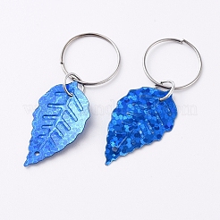 Kunststoff Paillette / Pailletten Haar Geflecht Ringe Anhänger&nbsp;KEYC-TAC0001-03E