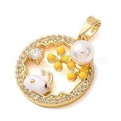 Messing Strass Anhänger&nbsp;LS-RB-CBA2C2D-01G