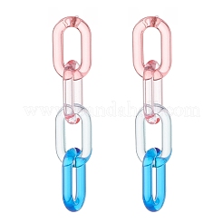 2 paire 2 couleurs couleur bonbon acrylique câble chaîne gland balancent boucles d'oreilles pour les femmes&nbsp;EJEW-JE04769