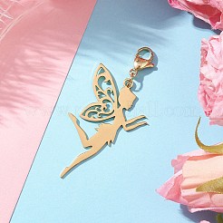 Pendentif décoratif en acier inoxydable fée 201&nbsp;HJEW-JM02835-02