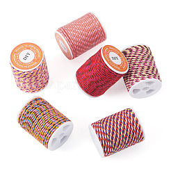 6 Rolle 6 Farben 4-fädige Polycotton-Kordel mit Metallicfaden&nbsp;OCOR-TA0003-05B