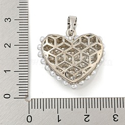 Pendenti in ottone con placcatura a cremagliera e plastica ABS imitazione perla&nbsp;KK-N255-03E-P-RS