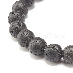 Bracelet extensible pierre de lave naturelle & opalite & pierres précieuses&nbsp;BJEW-JB07712