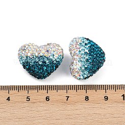 Herzförmige Strassperlen aus Polymer-Ton in Farbverlaufsfarbe&nbsp;CLAY-NH0002-03C