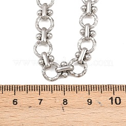 Colliers à maillons annulaires texturés en acier inoxydable 304 de 8 mm&nbsp;NJEW-Z105-04P-01