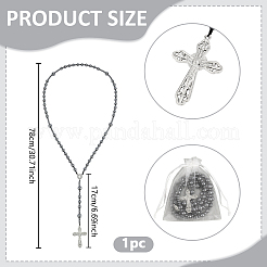 Collane di rosario con perline rotonde in ematite sintetica non magnetica&nbsp;HJEW-DC00191